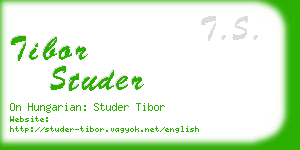tibor studer business card
